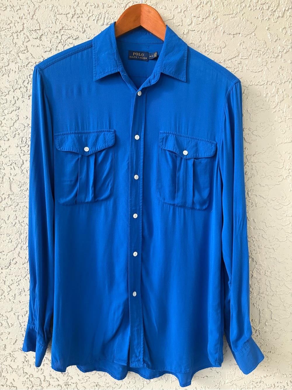 Polo Ralph Lauren Women’s Cobalt Blue Flowy Blouse Quiet Luxury Medium